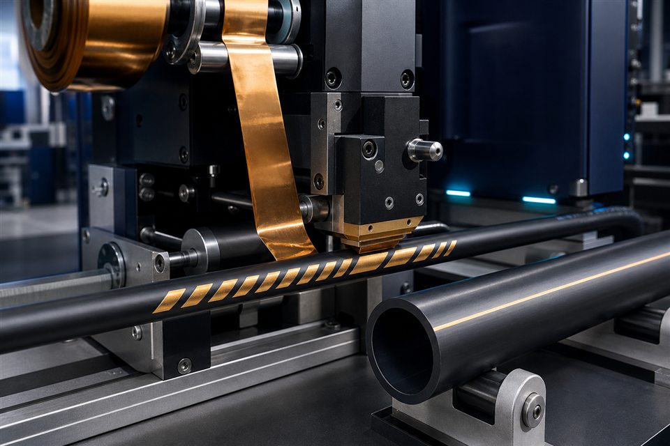 Precision pigment-foil marking line for technical cable and plastic pipe
